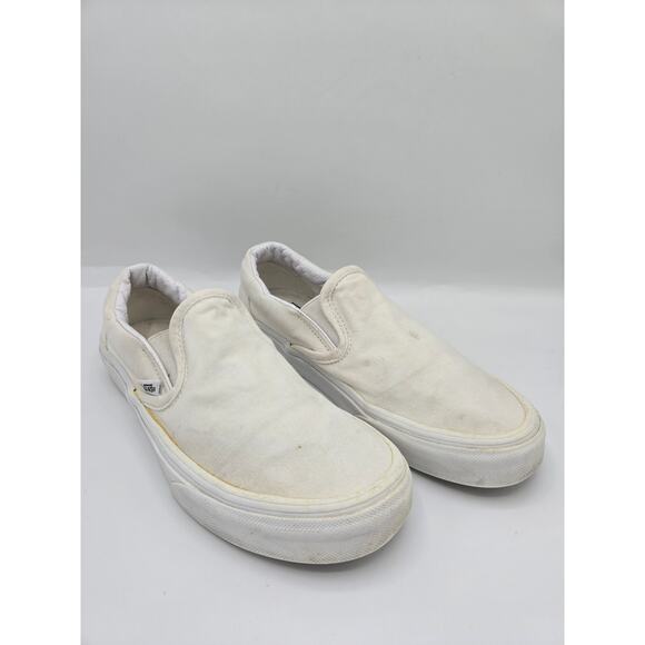 Vans White Classic Canvas Slip On Shoes Unisex Men's 5 / Women's 6.5 - Picture 8 of 8